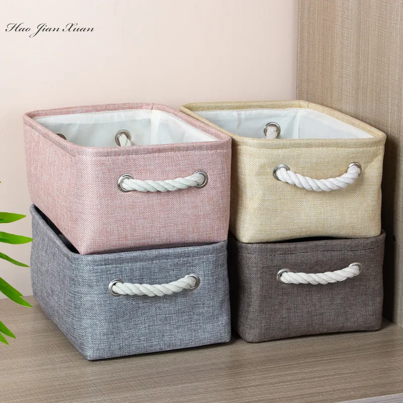 Storage Boxes Bins Cotton Linen Folding Baskets Kids Toys Organizer Clothes and Sundries Box Cabinet Bag Laundry Basket 230613