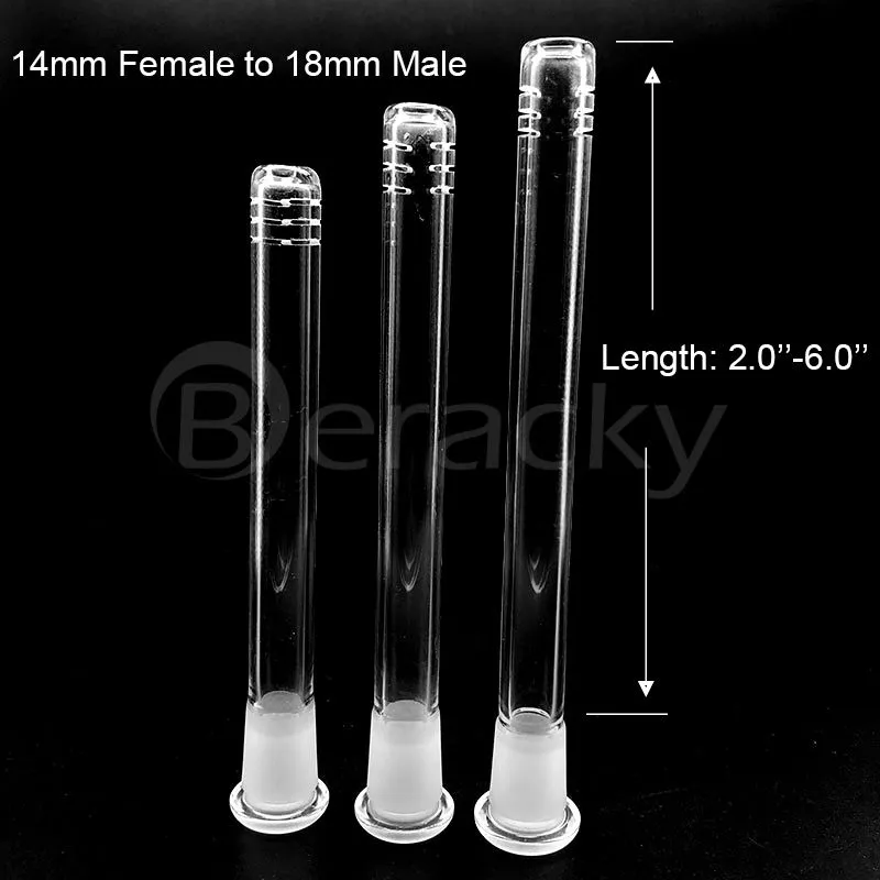 DHL!!! Glass Downstem Diffuser 14mm to 14mm,18mm to 18mm, 14mm to 18mm Male Female Glass Down Stem For Glass Bongs Dab Rigs