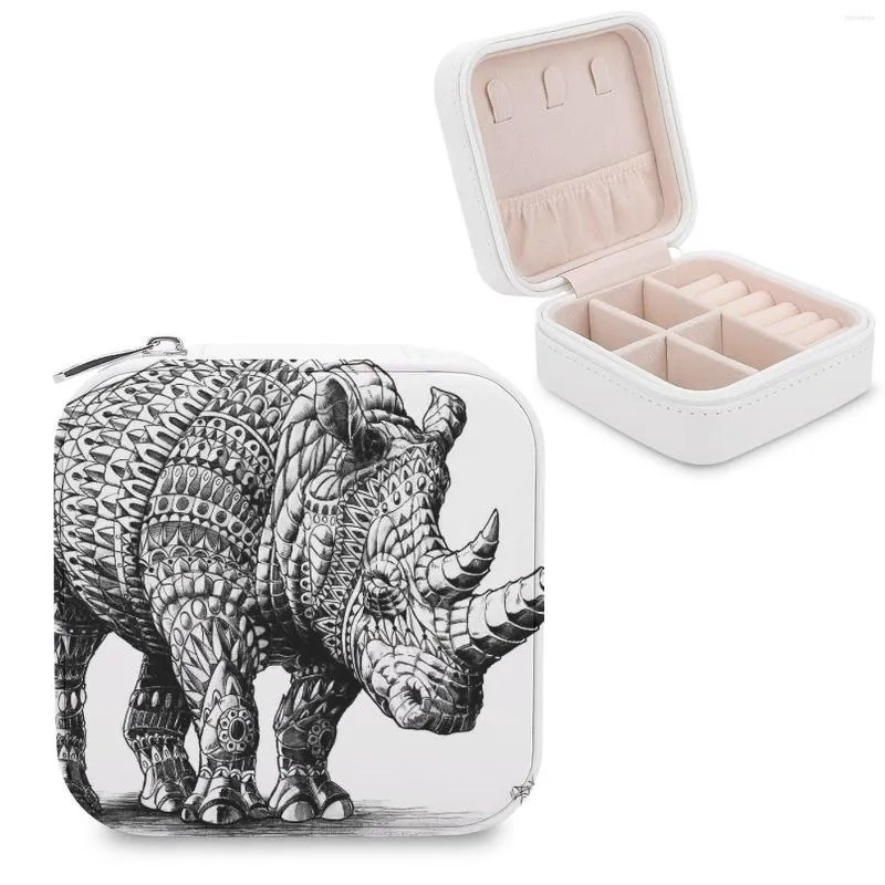 Bijoux Pochettes Rhinocéros Boîte De Rangement Carré Simple Boucles D'oreilles Anneau Pendentif Présentoir Rhino Ben Kwok Bioworkz