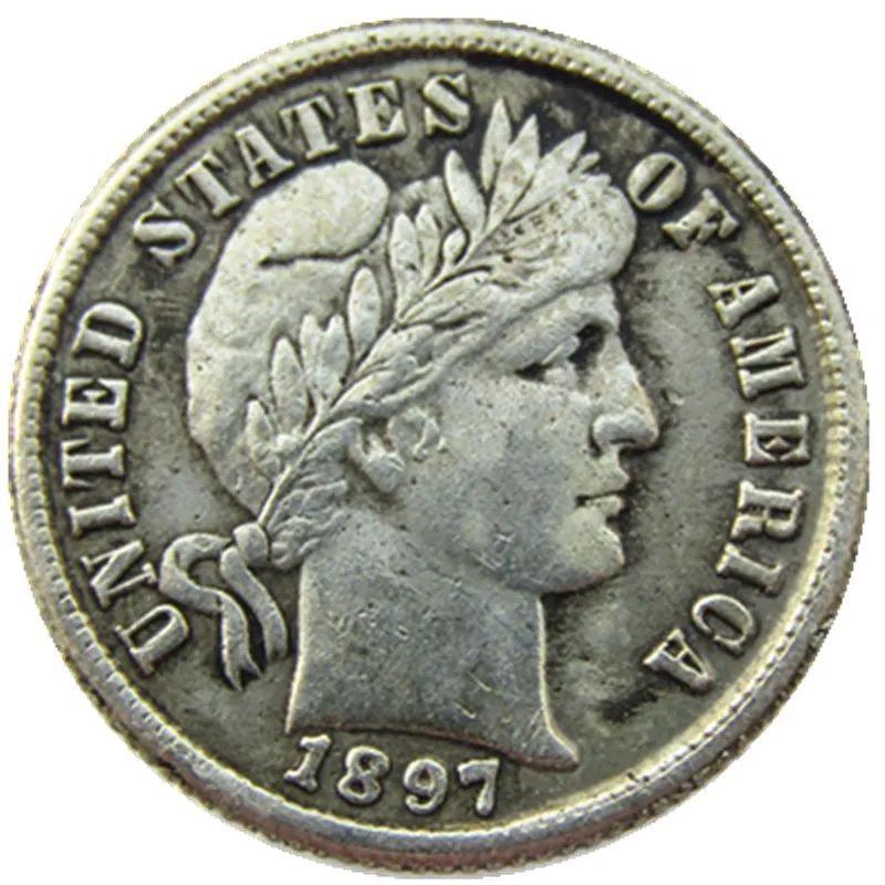 US 1897 P/S/O Barber Dime verzilverde kopieermunten