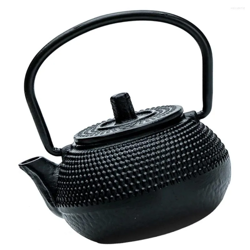 Dinnerware Sets Mini Stove Cast Iron Teapot Set Small Loose Leaves 7.2X7CM Adornment Ornament Black Kettle Decoration