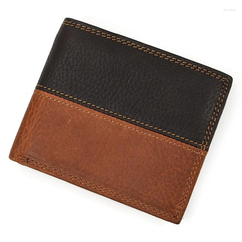 Carteiras masculinas de couro genuíno bolsa de moedas curta moda masculina carteira pequena de alta qualidade designer de couro fina bolsa de dinheiro