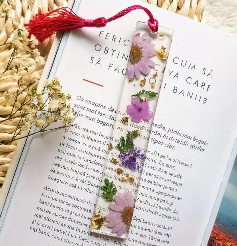 Pressed Flower Bookmark Dried Flower Resin Bookmarks With Tassel