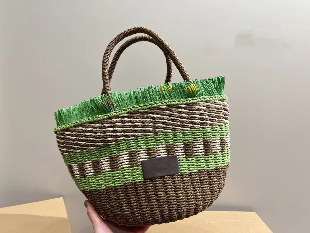 Borsa a tracolla ascellare da donna firmata Borsa da spiaggia Borsa da shopping in rafia Borsa da lettera in paglia Designer Tote