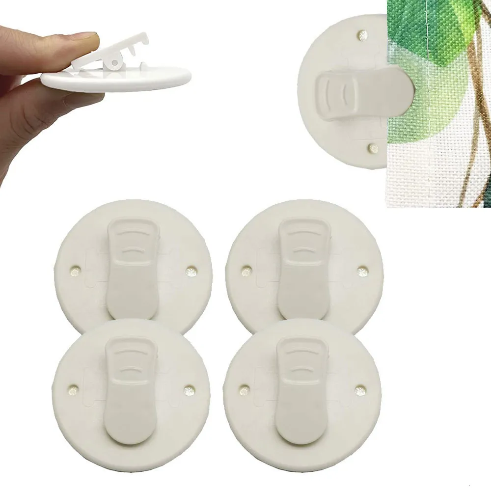 Curtain Poles 4Pcs Shower Clips Windproof Splash Guard Self Adhesive Home Decoration Accessories for Living Room 230613