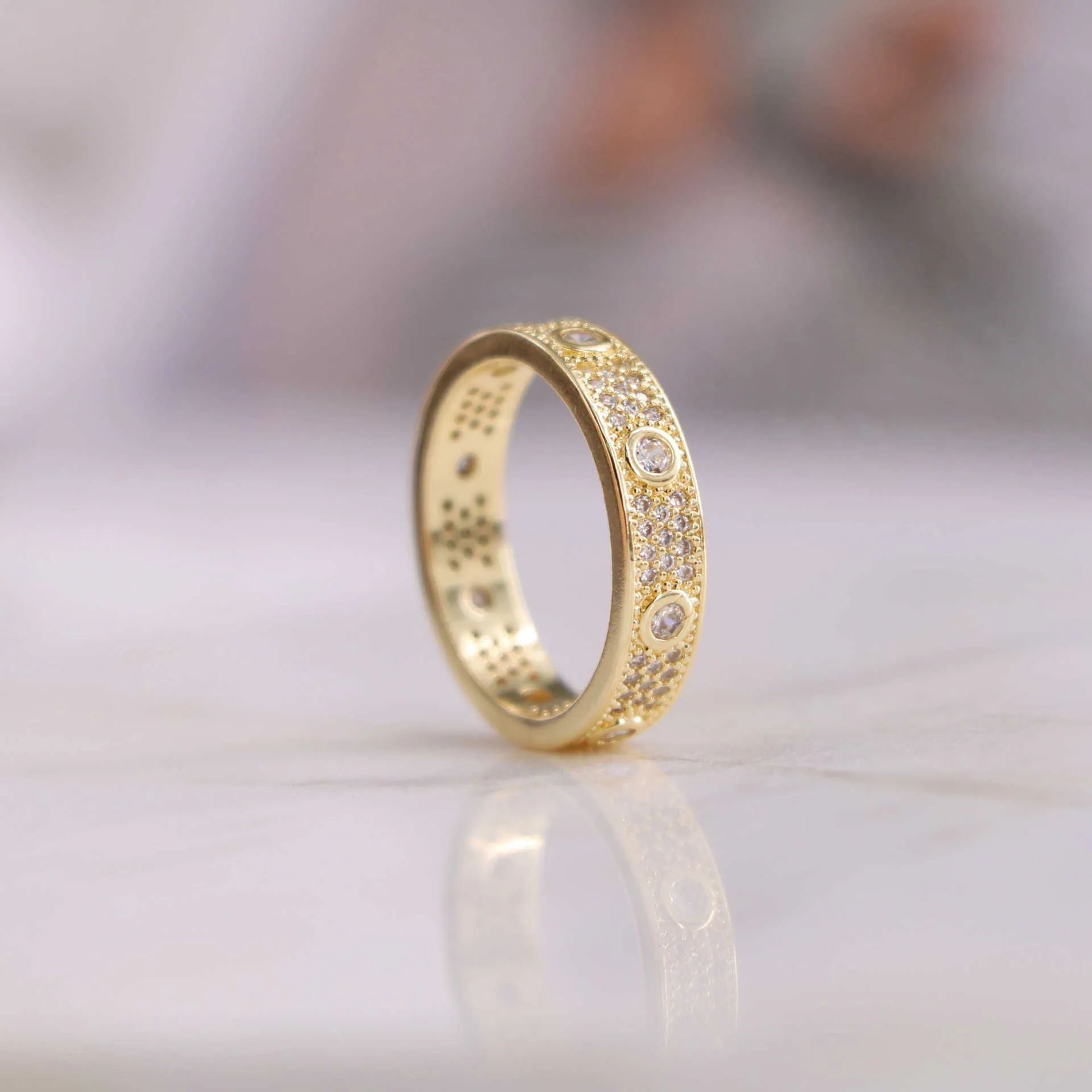 Designer Charm Display Carterlassic Diamond Star Universal Ring für Männer und Frauen