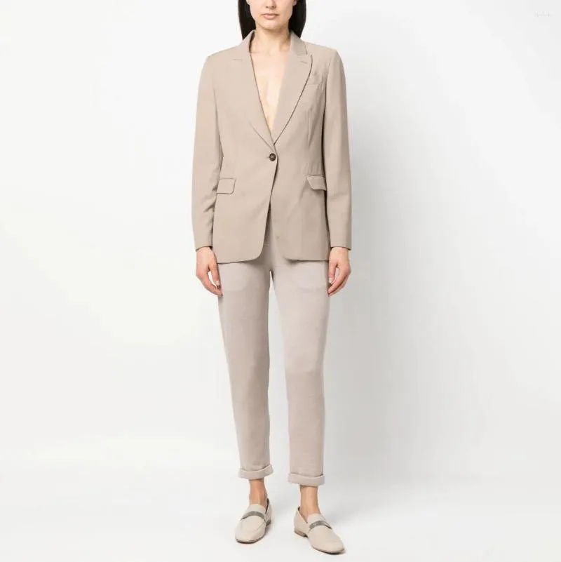 Abiti da donna Abito da donna con spacco sul retro Cappotti con scollo a V Singolo bottone Allentato dritto Casual 2023 Primavera Autunno Blazer da donna