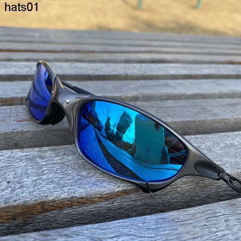 Óculos Masculino Juliet Metal Azul Pronta Entrega Polarizado