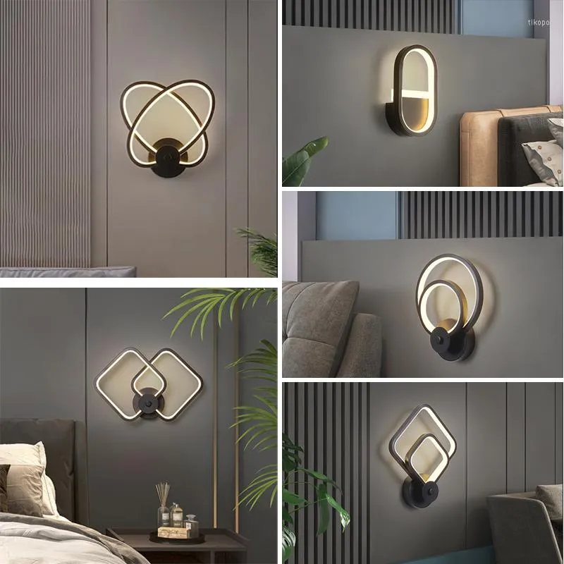 Lâmpada de parede moderna LED minimalista arandela de ferro para corredor corredor sala de estar lanterna decorativa quarto luminárias de cabeceira