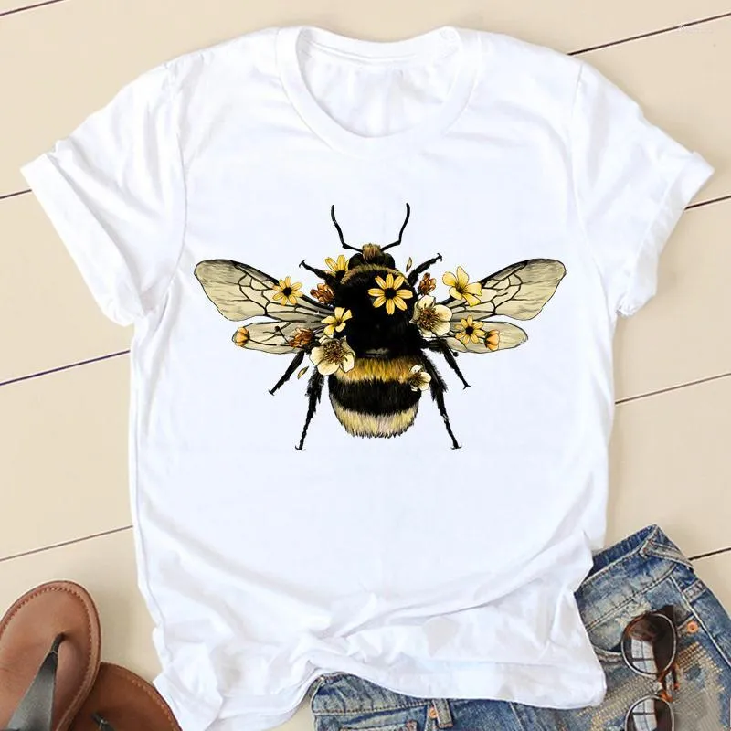 Camisetas de manga corta para mujer, camisetas elegantes dulces 2023 de abeja, ropa de dibujos animados, camiseta femenina de primavera y verano, camiseta gráfica de moda para mujer