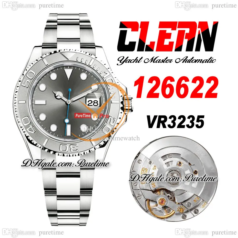 Clean CF 126622 VR3235 Automatisk män Titta på Y-M 40 Roterande Bezel Dark Rhodium Dial 904L Oystersteel Armband Super Edition Samma serie Kort PURETIM RELOJ HOMBRE B2