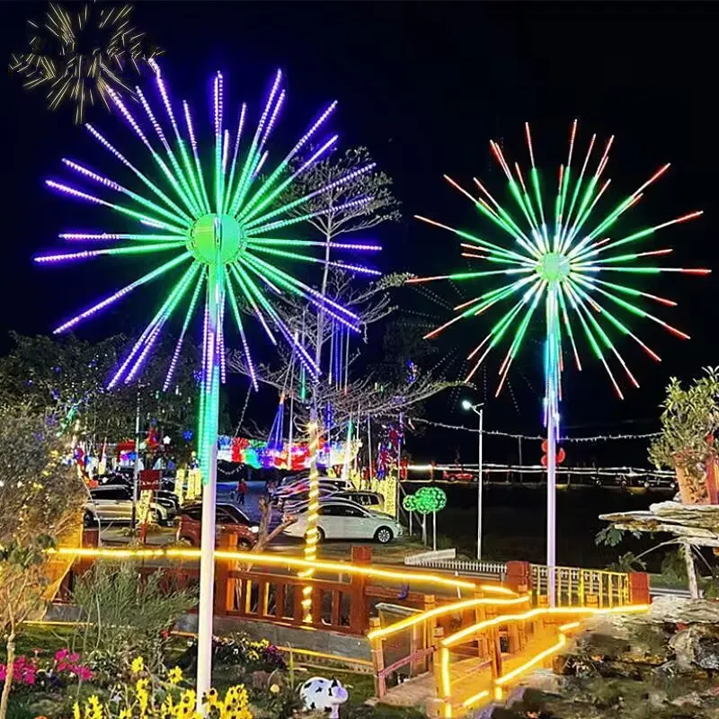 Decoração de jardim ao ar livre Luz de fogos de artifício LED Árvore de Natal 20 peças Ramos Lâmpada de paisagem colorida em mudança
