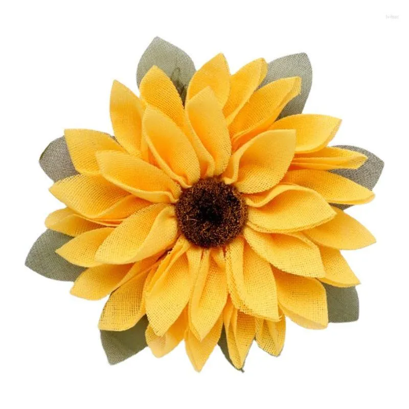 Dekorativa blommor Bee Sunflower Wreath Honeybee Festival Artificial Decor Round Wall Window Rustic Summer Autumn Home Party Garden