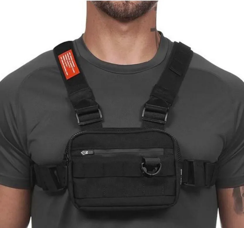 Mannen Chest Pack Trend Tactische Tooling Vest Zakken Nylon Hoge kwaliteit Waterdichte Chest Rig Bag Multifunctionele Opbergzakken