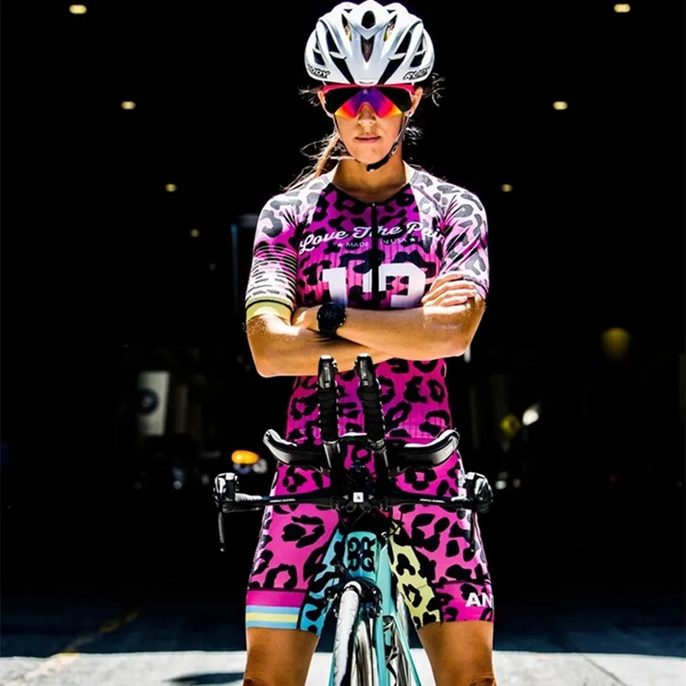 Radfahren Jersey Sets Liebe Die Schmerzen Frauen 9D Gel Pad Trägershorts Set Ciclismo Feminina Sommer Bike Run Atmungsaktive Uniform Ausrüstung 230614