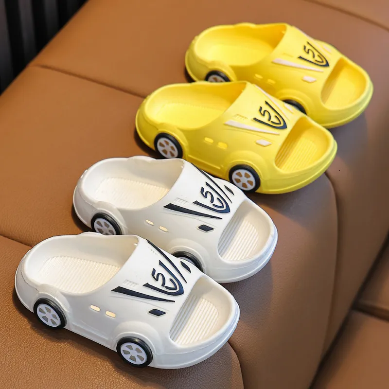 Slipper Summer Home Slipers Kids Soft Soled Non-Slip Sandals Fashion Car Design Slippers Baby Unisex PVC Baby Beach Shoes 230613