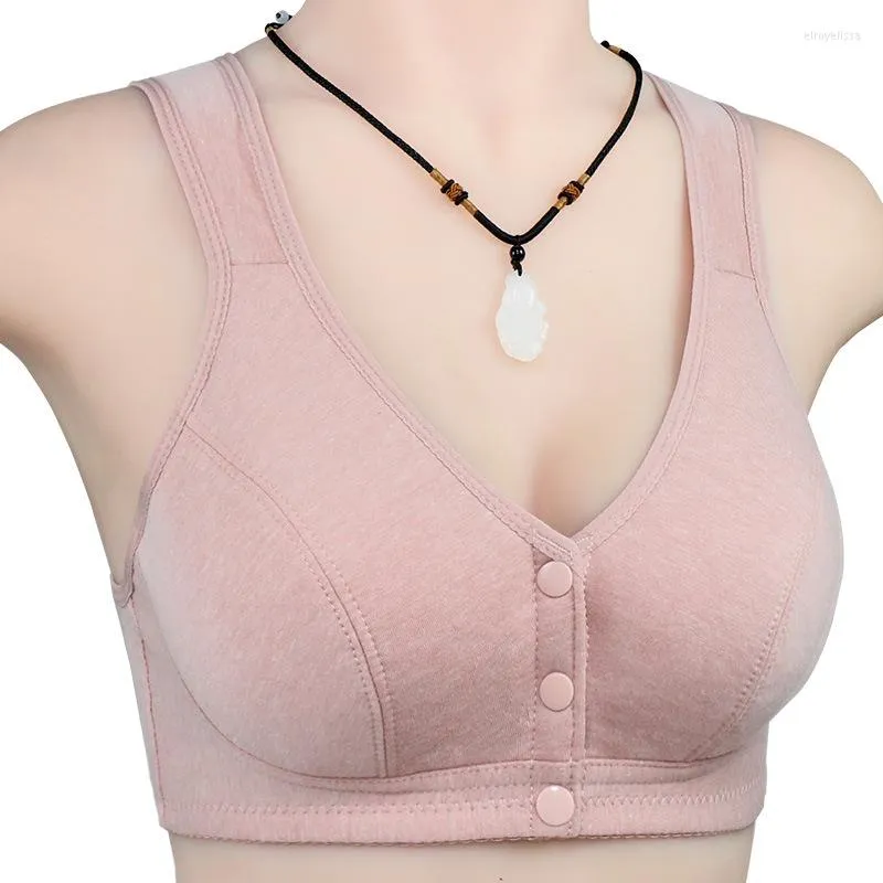 Soft Cotton Vest Style Bra For Middle Aged And Elderly Women Large Rimless  Design With Smooth Front Button Bra Underwear From Elroyelissa, $6.9
