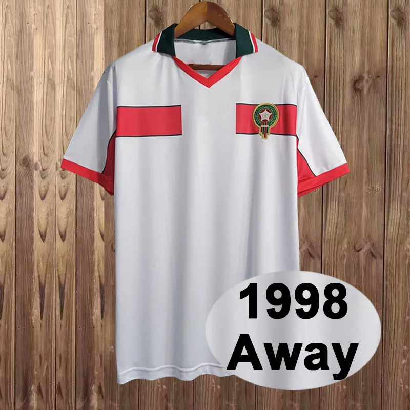 1994 1998 Maroc Abrami Retro Mens Soccer Jerseys National Team Naybet Hadda Home Away 3rd Football Shirts Long Manche Vintage Uniforms