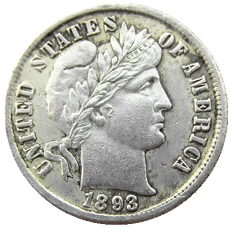 US 1893 P/S/O理髪家ダイムシルバーメッキコピーコイン