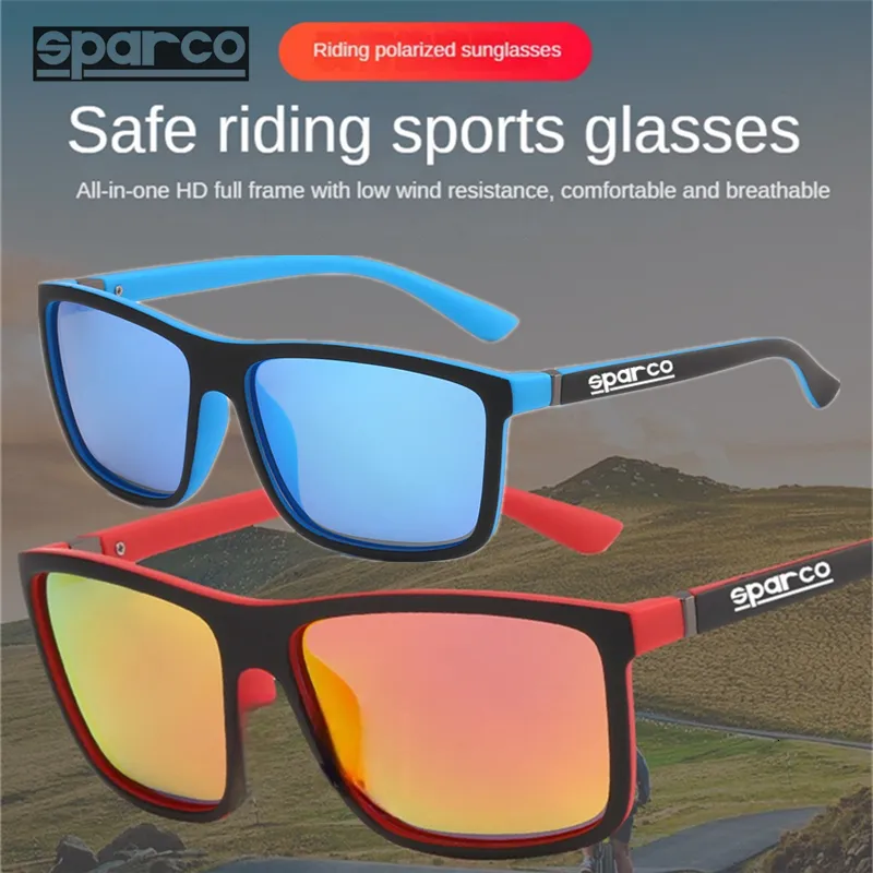 Okulary na zewnątrz Sparco Męskie i damskie duże okulary przeciwsłoneczne Ochrona Ochrony UV Rower Wyścigowy Polaryzowane UV400 Kieliszki 5 CO 230614