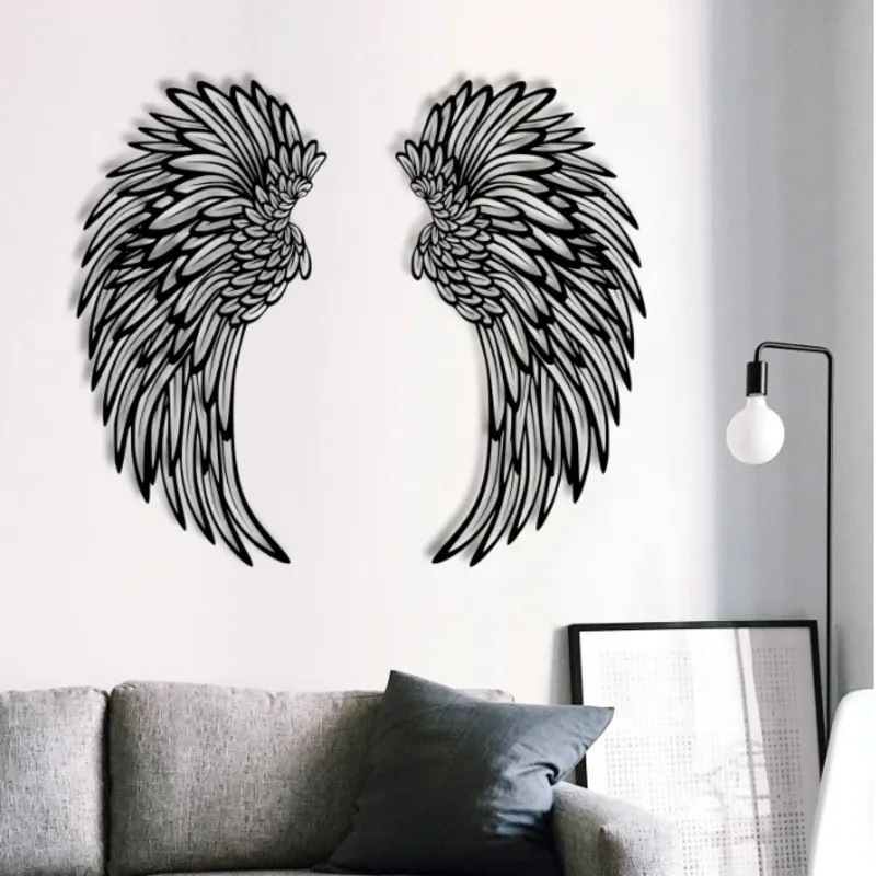 Engelenvleugels Muursticker Ijzer Kunst Muur Opknoping Standbeeld LED Licht Fotografie Sfeer Artcraft Hanger Ornament Gift Home Decor