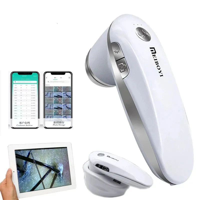 Steamer Hair Protect Machine Scalp Care Portable 200 gånger Analysator Mini Wireless WiFi och Follicles Super Scope Camera 230613