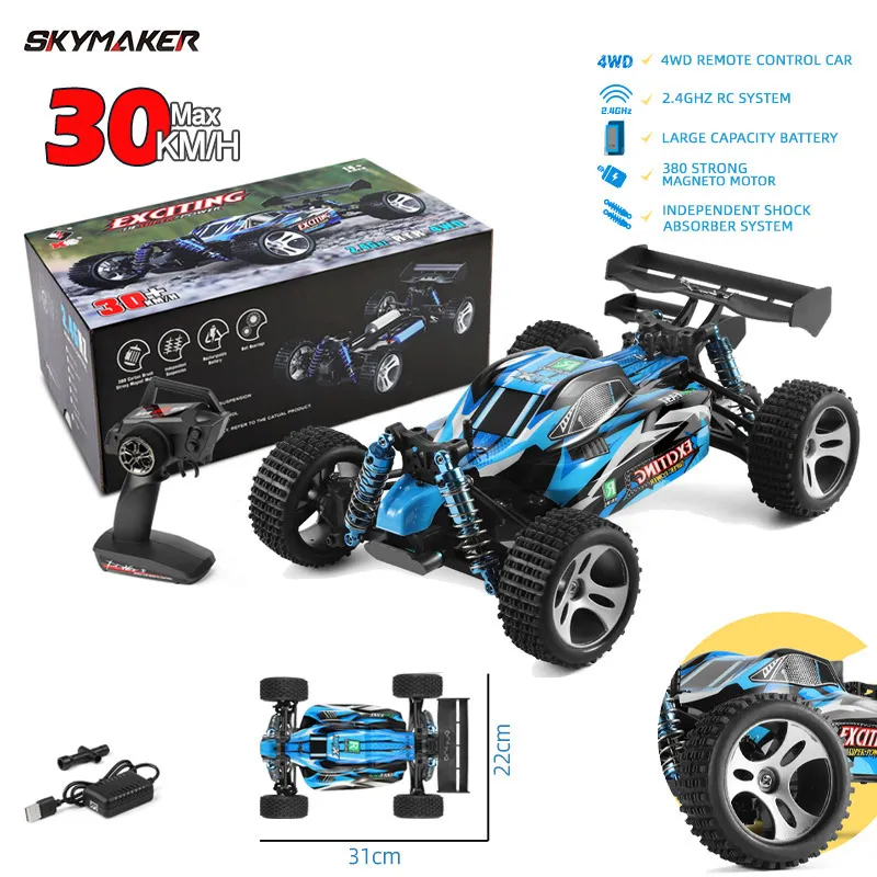 ElectricRC Car Wltoys 184011 RC Car 118 4WD 2.4G Radio Control Remote Vehicle Models Full Proportional High Speed 30kmH Off Road RC Car Toys 230613