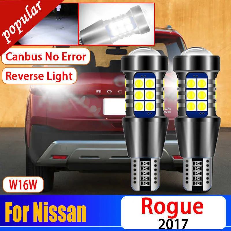 NOWOŚĆ 2PCS CANBUS CANBUS BRIST BARDZEK LED LED LED LED WHORED W16W T15 Backup Bulbs Super Bright For Nissan Rogue 2017