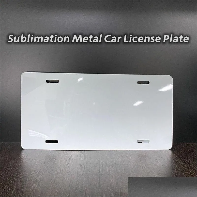 Articles de nouveauté 12X6Inches Sublimation Plaque d'immatriculation de voiture en métal Transfert de chaleur Consommables vierges Impression Diy Aluminium Z11 Drop Delivery Dhzly