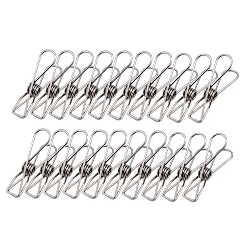 Stainless Steel Wire Clips Hook Clothespins Hanging Hooks Clothes Pins For Home Office Use