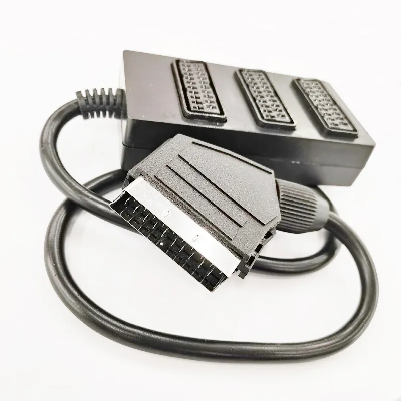 3-Way SCART Splitter Cable - Black, 35cm - Connect Multiple Devices ...