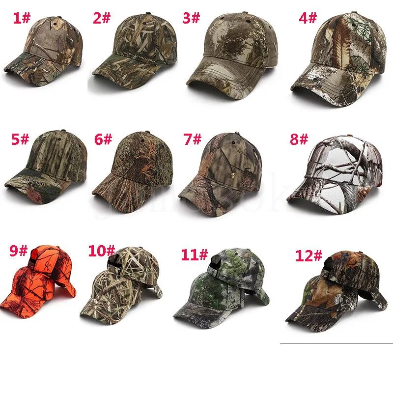 Real Tree Camouflage Cap Combat Cap Symulacja Baseball Cap Kolor Drukowana kapelusz słoneczny DF045