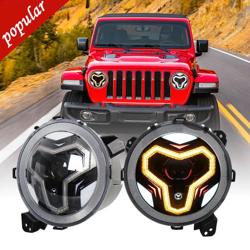 New 9 Inch Round Led Headlights Spot Lights Auto DRL Turn Signal Headlamp For Jeep Wrangler JL 2018-2021 JLU Gladiator Plug and Play