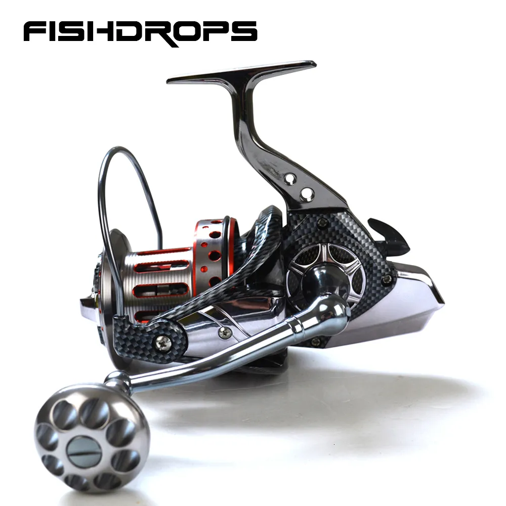 Baitcasting Reels FISHDROPS Trolling Reel Fishing Spinning Big Saltwater Full Metal Body Long Cast Surf Pesca 230613