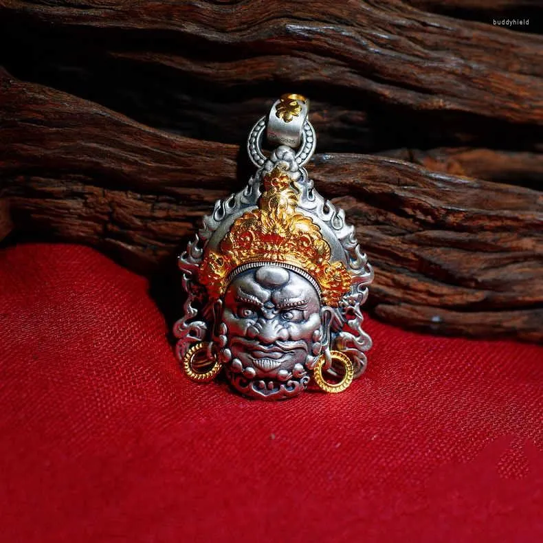 ペンダントネックレスTR2023富の黄色の神は完璧な宝石を感じます。チベット語の伝記金メッドの手作り仏