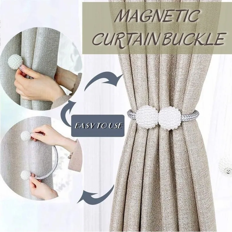 Curtain Poles Pearl Magnetic Clip Holders Tie Back Buckle Clips Hanging Ball Accessories Home Decor 230613