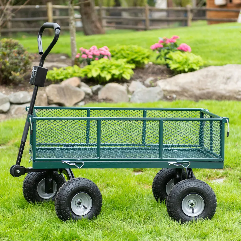 Förvaringskorgar 700 kg kapacitet Towable Mesh Garden Utility Cart Portable Shopping 230613