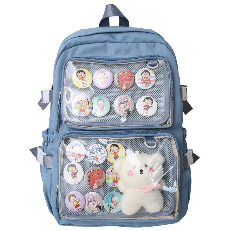 Zaino Trasparente Per Ragazze | 16 Pollici Con Tasche | Approvato Per Scuola E Stadi | Rosa Resistente