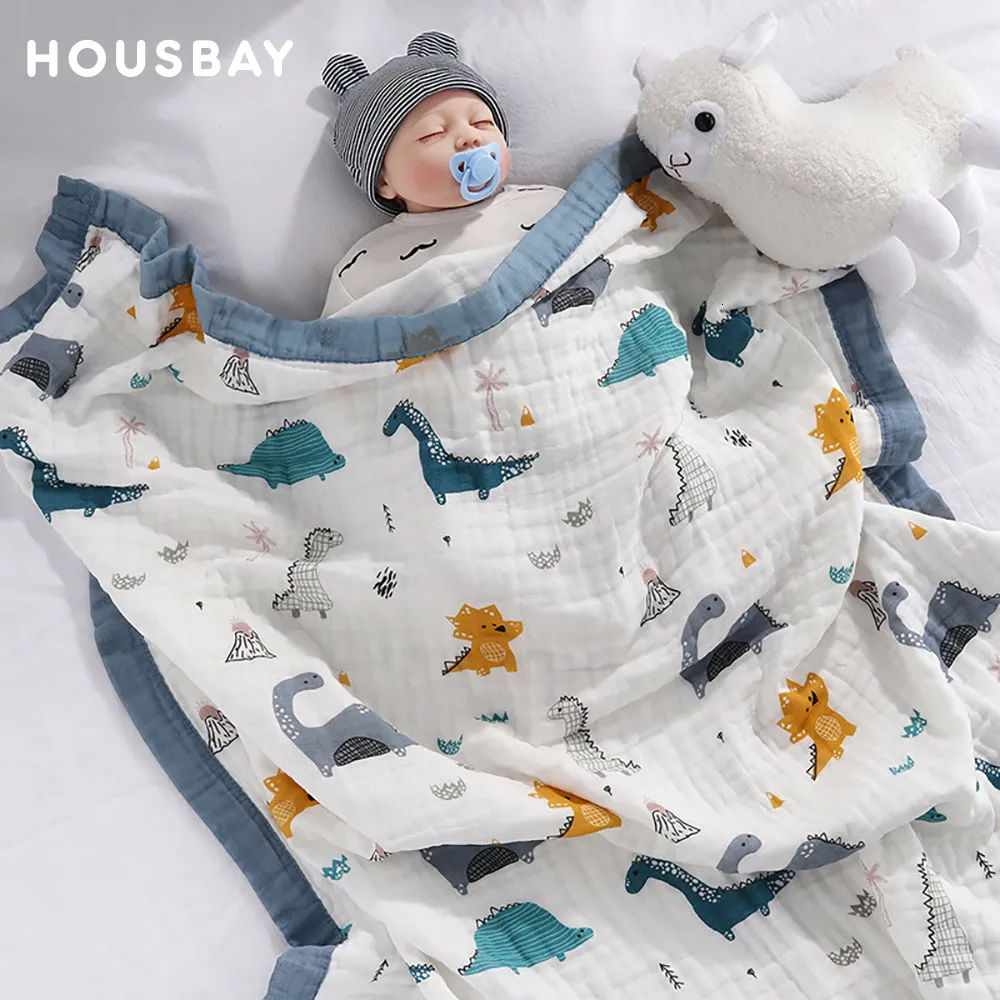 Одеяла пеленание ребенка 6 слоев 100% хлопчатобумажная дышащая детская обертка