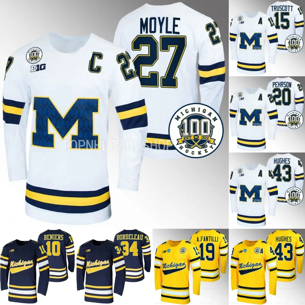 Michigan Wolverines Hockey jersery Rutger McGroarty Gavin Brindley Adam Fantilli Luke Hughes Mackie Samoskevich Eric Ciccolini Jackson Hallum Andrew Portillo