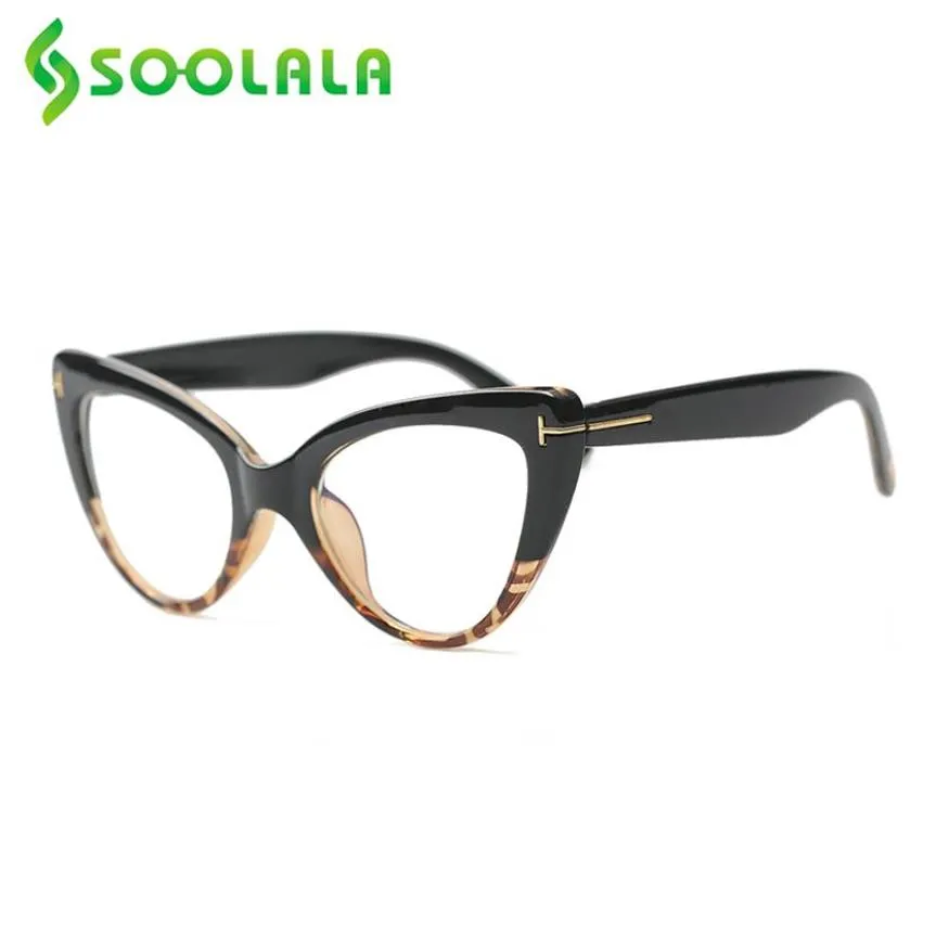 SOOLALA Cat Eye Anti Blauw Licht Leesbril Vrouwen Recept Computer Brillen Frame Vrouwelijke Reader 0 5 tot 4 0 220705485835286i