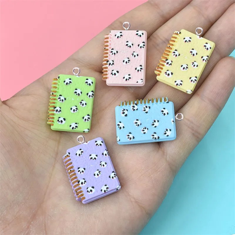 Charms Cute Panda Notebook For Jewelry Making Book Pendant Diy Earings Necklace Accessories Doll 39S House C874 Drop Delivery Smt1Z