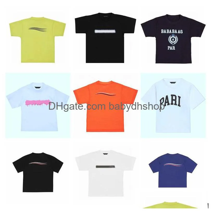 T-Shirts Designer Boys Kids Tees Tshirts Clothes Baby Girls Summer Cotton Kid Tracksuits Letter Child Outfit Short Sleeve Shirt Shor Dhmec