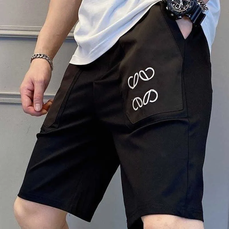 Designer Short Pants Summer Pure Cotton Casual Shorts Mens Trendy broderade byxor bär på utsidan med fem stycken för par i samma stil