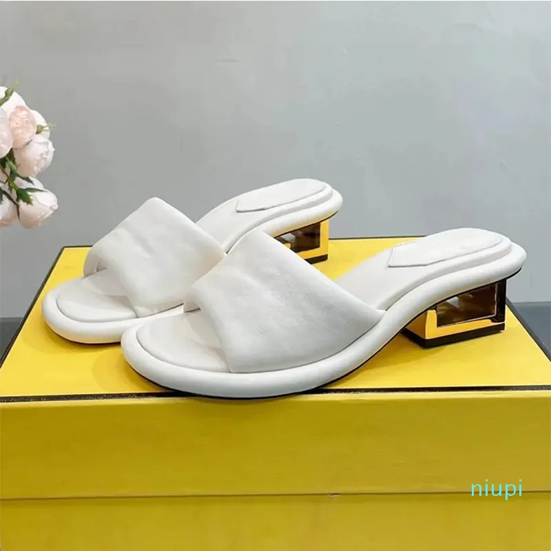 Baguette Mules Hausschuhe Slides Sandalen mit Absatz, klobige Blockabsätze, offene Schuhe, Damen-Luxus-Designer, Leder-Außensohle, Abend-Derss-Praty-Schuhe, Fabrik-Fußwe