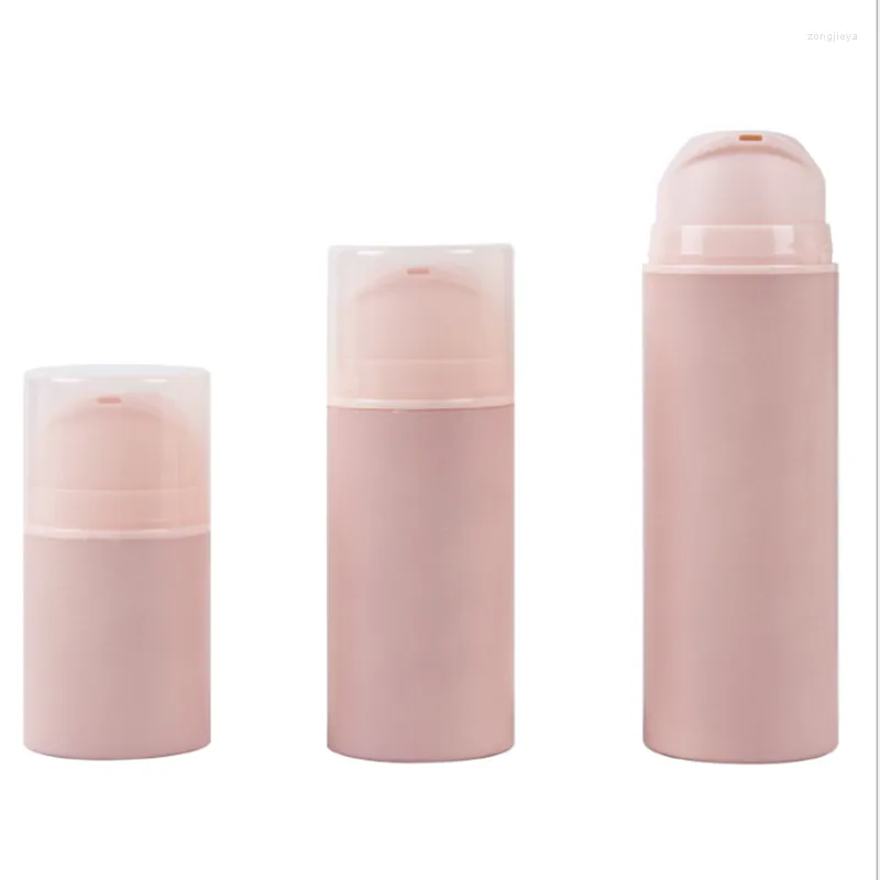 Lagringsflaskor 10st/Lot Factory Stock Pink PP 50 ml 100 ml150 ml Essence Sunscreen Lotion Airless Bottle Cosmetic Sub-flaskan