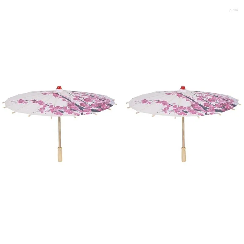 Umbrellas 2X Art Umbrella Chinese Silk Cloth Classical Style Decorative Oil Paper Painted Parasol