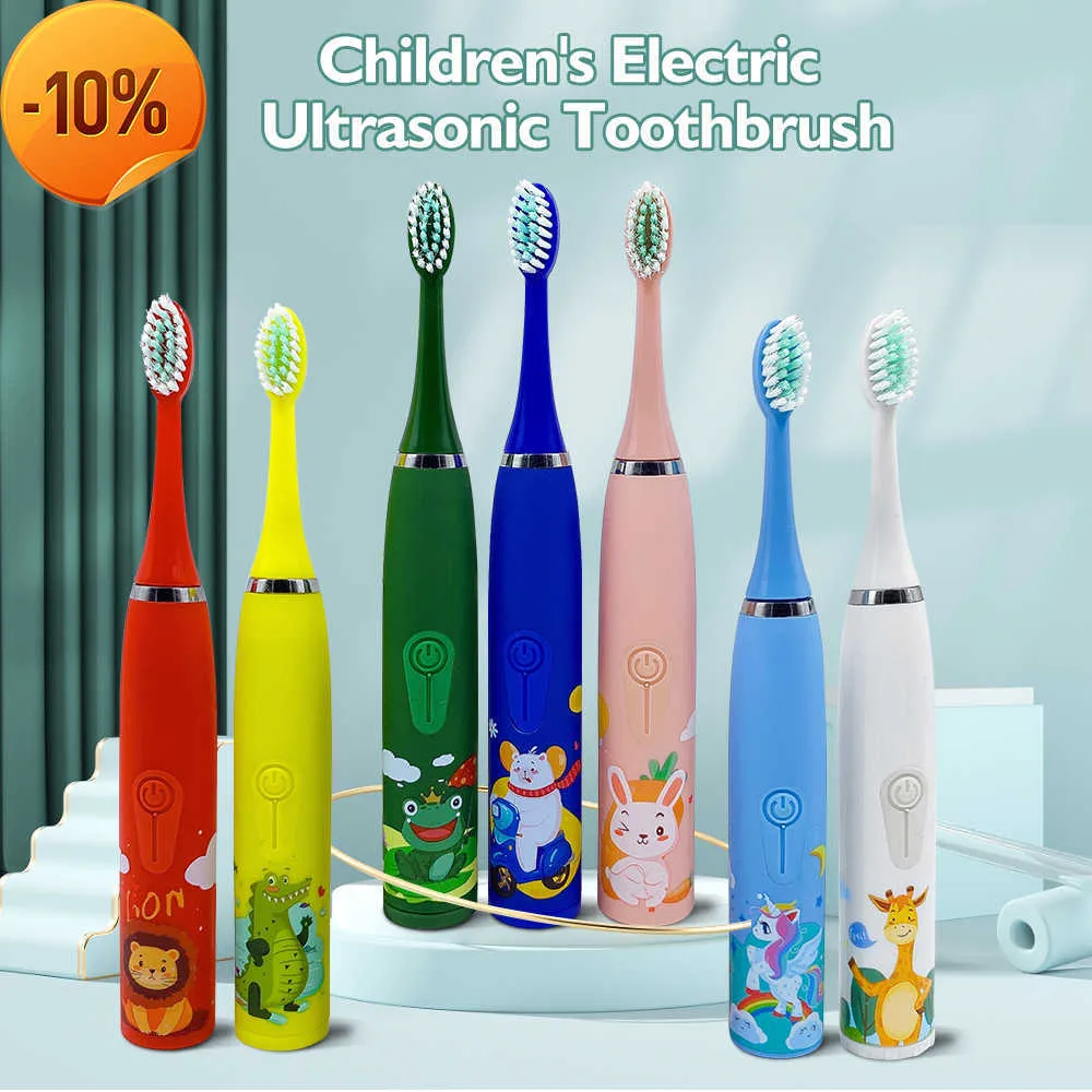 Nouvelle brosse à dents électrique pour enfants Brosse à dents pour enfants Sonic Cartoon pour enfants avec brosse à dents de remplacement Brosse à dents à ultrasons