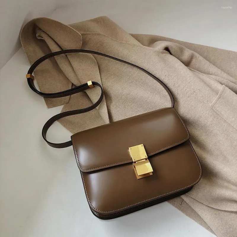 Вечерние сумки ретро подлинные кожаные сумочки тофу бокс сумки для плеча мессенджи