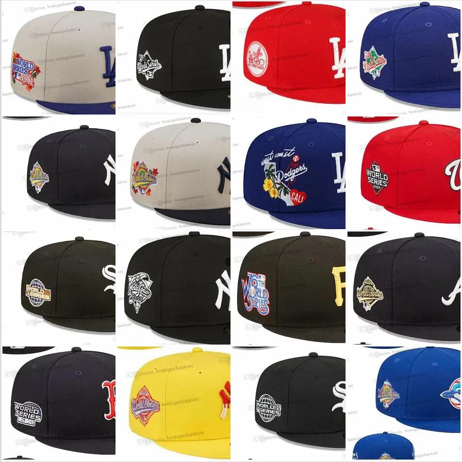 31 couleurs Chapeaux ajustés de baseball pour hommes Classique Bleu Royal Angeles "Hip Hop Chicago Sport Casquettes Coeurs Fermés Chapeau Coeur Jaune